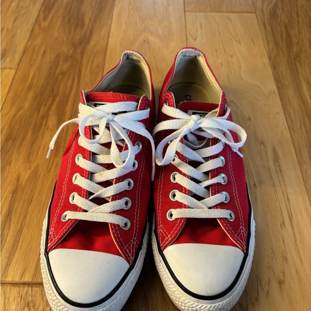 LIKE NEW Red Converse Sneakers with White Laces